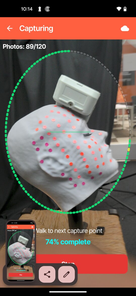 Figure 4: Side view, captured with the phone lowered to show the full side of the transducer.