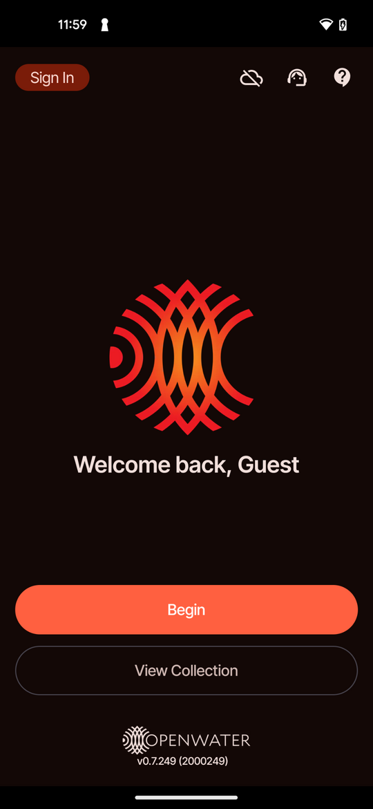 Figure 6: Home screen before signing in.