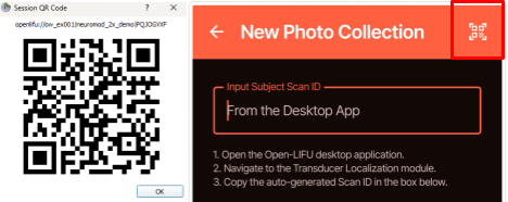 Figure 12: Generating the Subject Scan ID also generates the QR code.