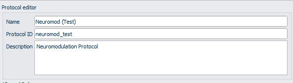 Figure 3: Editing the protocol allows users to assign it a name and unique ID.