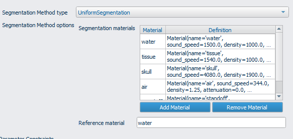 Figure 14: Use this window to select segmentation options.
