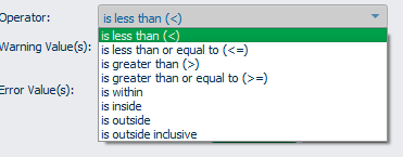 Figure 18: Users can select the appropriate operator using the dropdown menu.