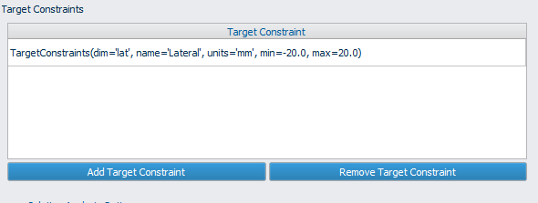 Figure 19: Users may also create target constraints.