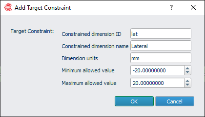 Figure 20: Users can select the appropriate target constraints by adjusting these values.